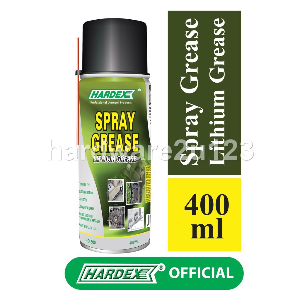 HARDEX Spray Grease Lubricant 400ml Lithium Grease HD600 润滑喷雾剂 Lazada