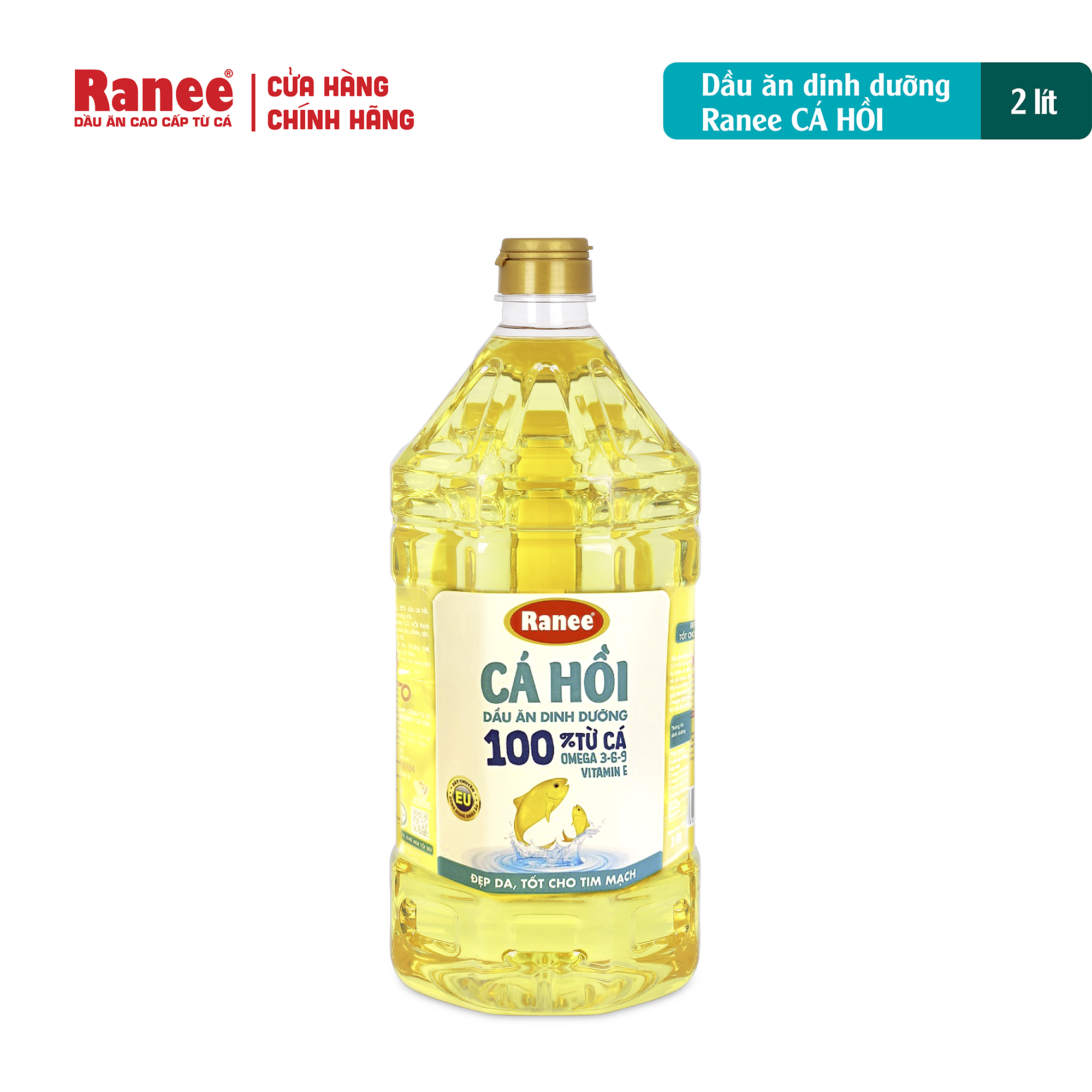 Dầu ăn dinh dưỡng Ranee CÁ HỒI 2 lít (hoặc 2 chai 1 lít)