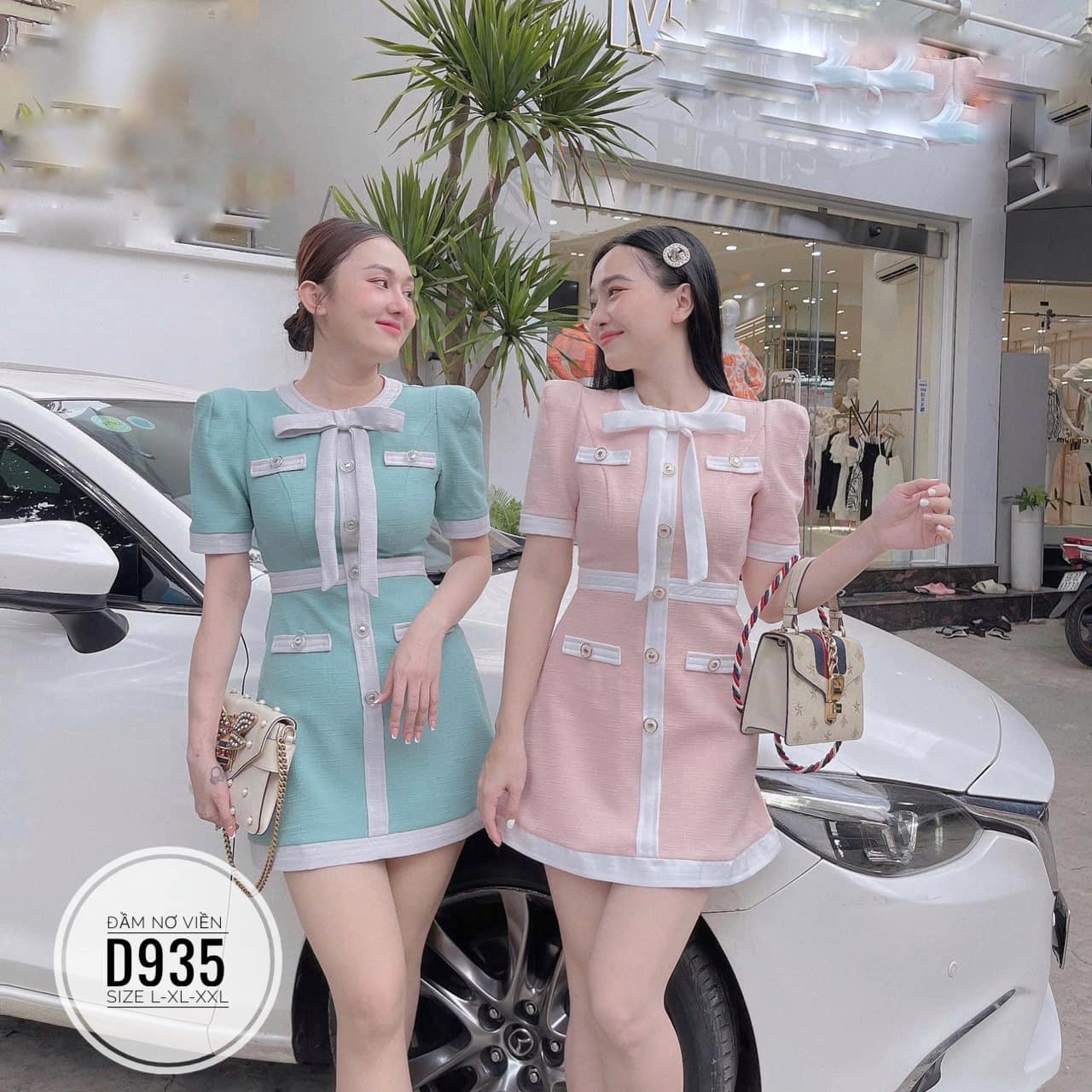 ĐẦM BIGSIZE GẤM NƠ VIỀN MÀU BASIC (L-2XL)