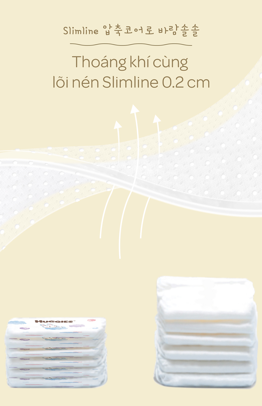 [Tách bịch 10 miếng] Tã dán Huggies thin and soft size L10