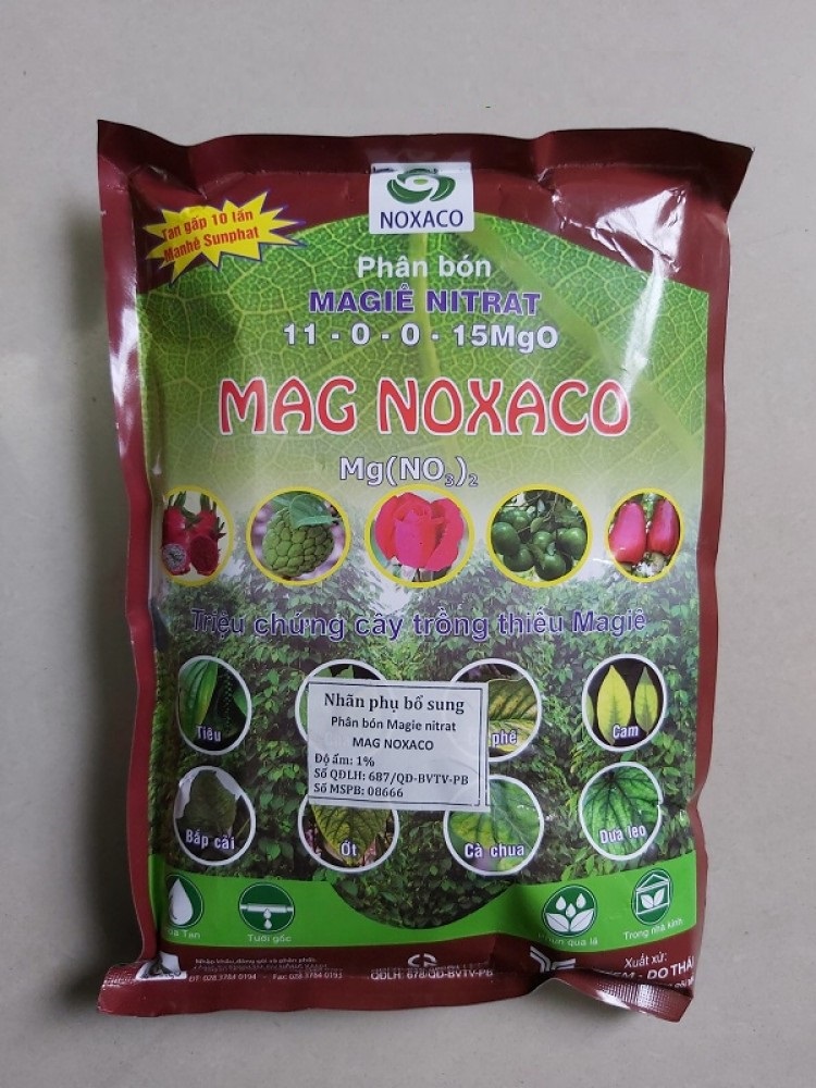 MAG NOXACO gói 1kg Phân bón Magie Nitrat cung cấp Đạm và Ma nhê dễ tiêu cho cây trồng