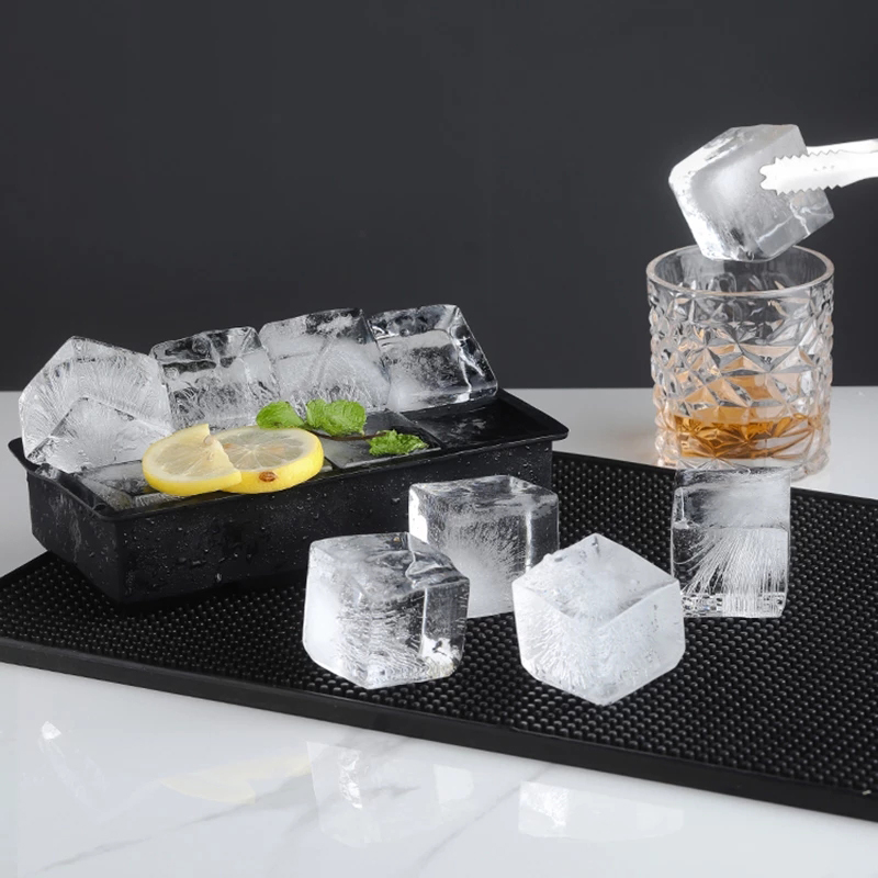 Food Grade Ice Cube Tray Mold 4/6/8 Grid Square Ice Cube Maker Jelly Pudding Tool