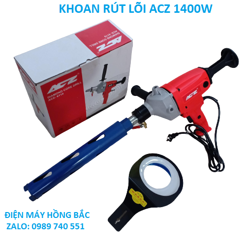 Máy khoan rút lõi bê tông ACZ hàng dây đồng tặng mũi khoét khô 56mm và chụp thu bụi