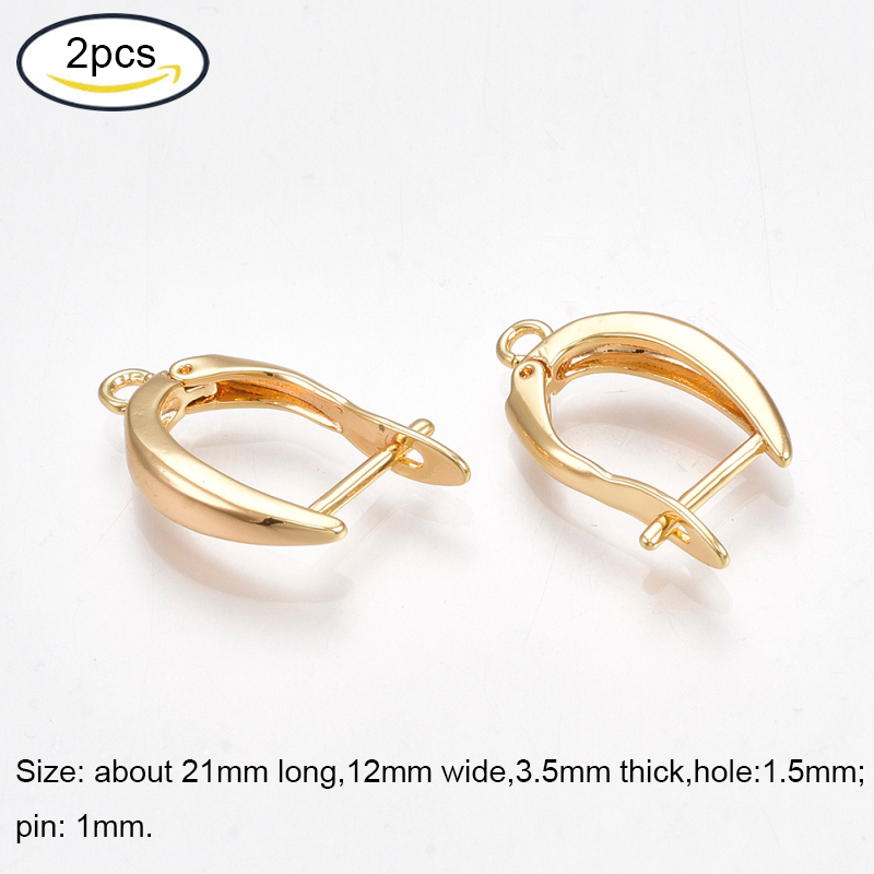 Beebeecraft 2-20 pc Brass Stud Earring Findings with Loop Real 18K Gold Plated with Cubic Zirconia Clear Color for Jewelry Making