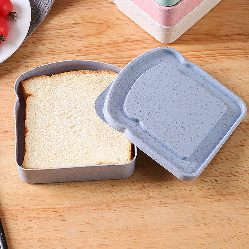 Lunch Toast Sandwich Carrying Box Multi Color Large Capacity Office Worker Plastic Bento Case Easy Clean Lightweight Portable.