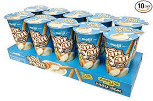 Combo 10 Ly Bánh que Meiji Yan Yan chấm kem vị vanilla - đồ ăn vặt