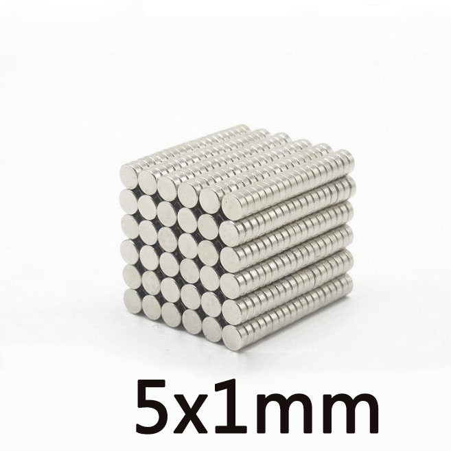 Nam châm đất hiếm kích thước 5x1mm bộ 100 viên