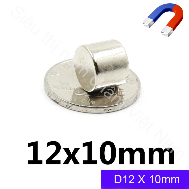 NAM CHÂM VIÊN 12 X10 MM, NAM CHÂM SIÊU MẠNH N52