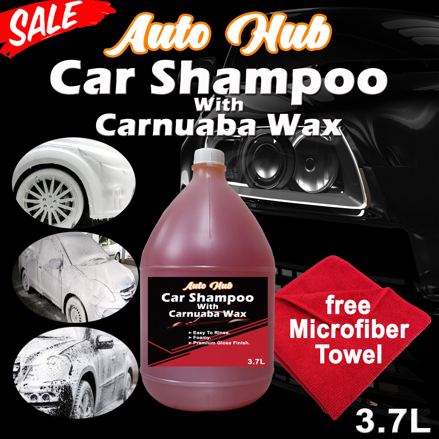 Auto Hub Car Shampoo With Carnuaba Wax For Car And Motorcycle Free ...