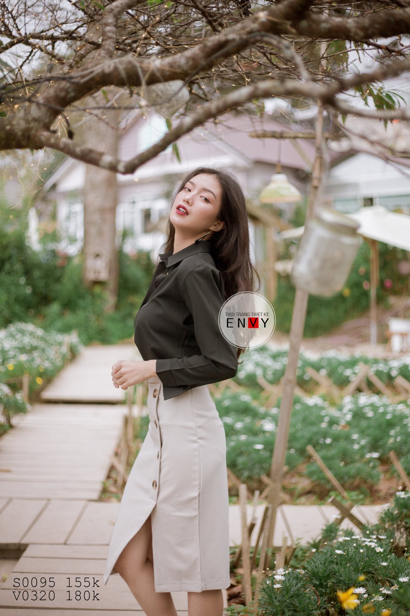 Sơ mi nữ truyền thống ENVY - S0095 Áo Sơ Mi Chất Lụa Mềm Mịn