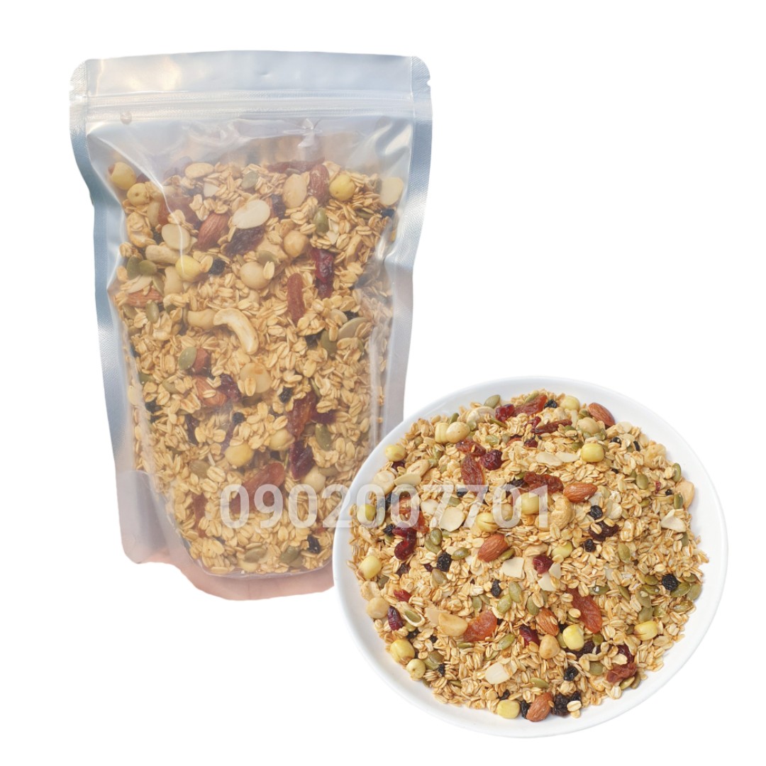 1 Kg Granola yến mạch mix hạt dinh dưỡng vị truyền thống - ngũ cốc ăn kiêng giảm cân -đồ ăn vặt