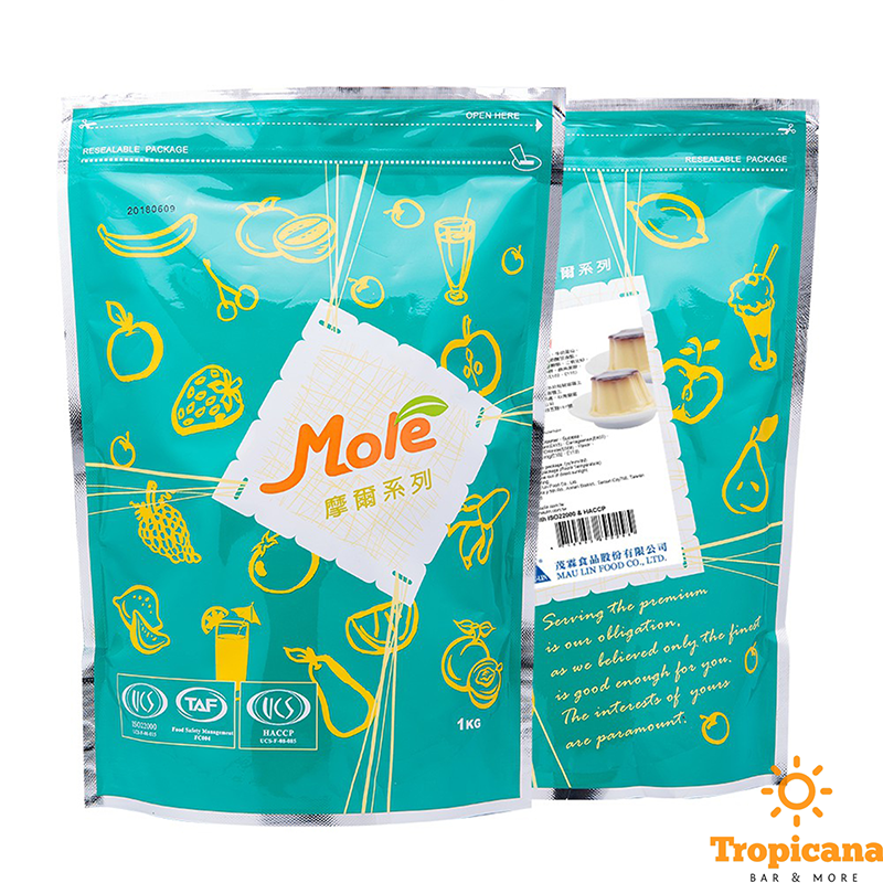 Bột bánh flan đủ vị (bột Pudding đủ vị) Mole Đài Loan - Bịch 1kg