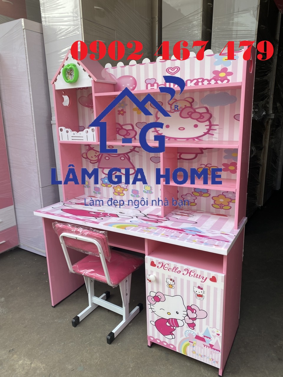 BÀN HỌC SINH HELLO KITTY HỒNG - FREESHIP HCM