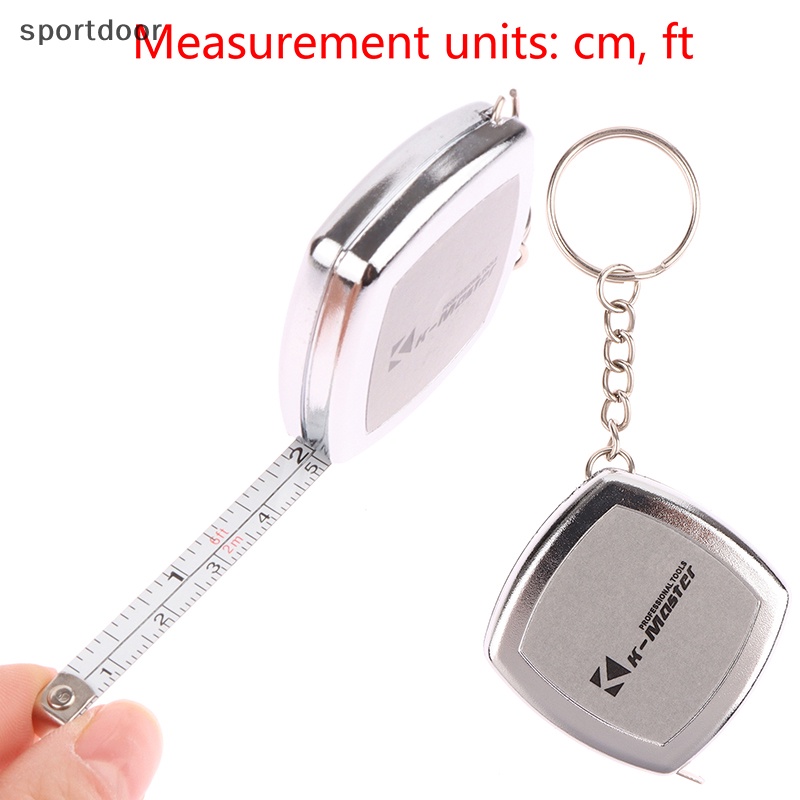 Thước dây mini bỏ túi bằng thép dài 2m kèm móc khóa tiện dụng