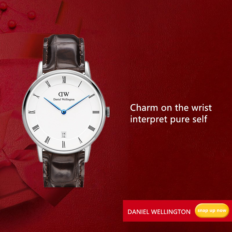 8.8 วินาทีราคา] dw นาฬิกาผู้หญิง DAPPER Series เข็มสีน้ำเงินปฏิทินหนัง ...