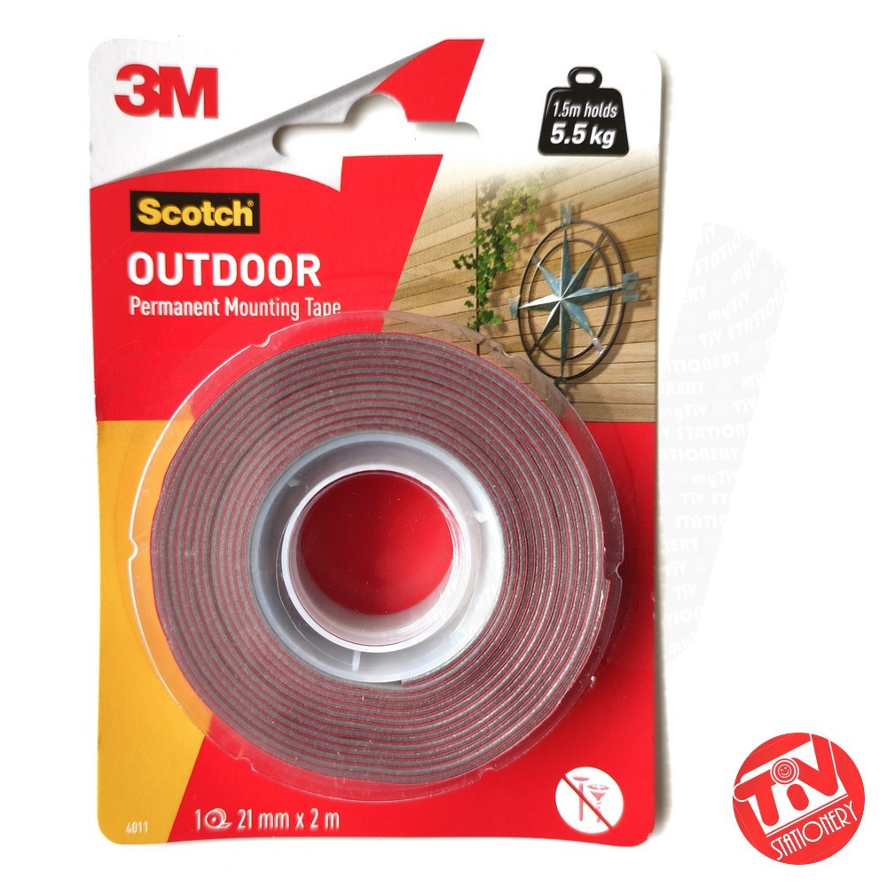 Double Tape 3M Scotch 4011 Outdoor Permanent Mounting Tape 21mm x 2m
