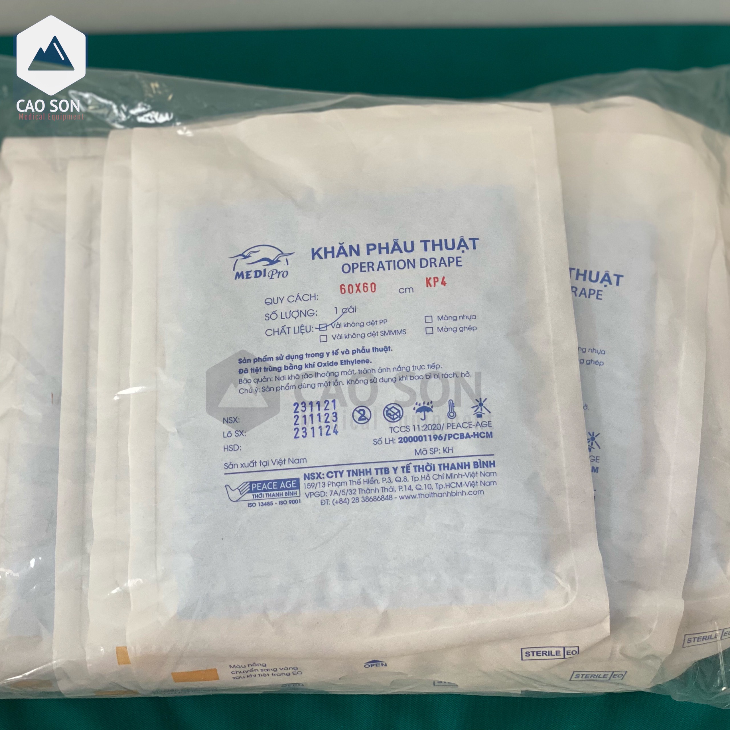 Khăn phẫu thuật đã tiệt trùng 60*60cm