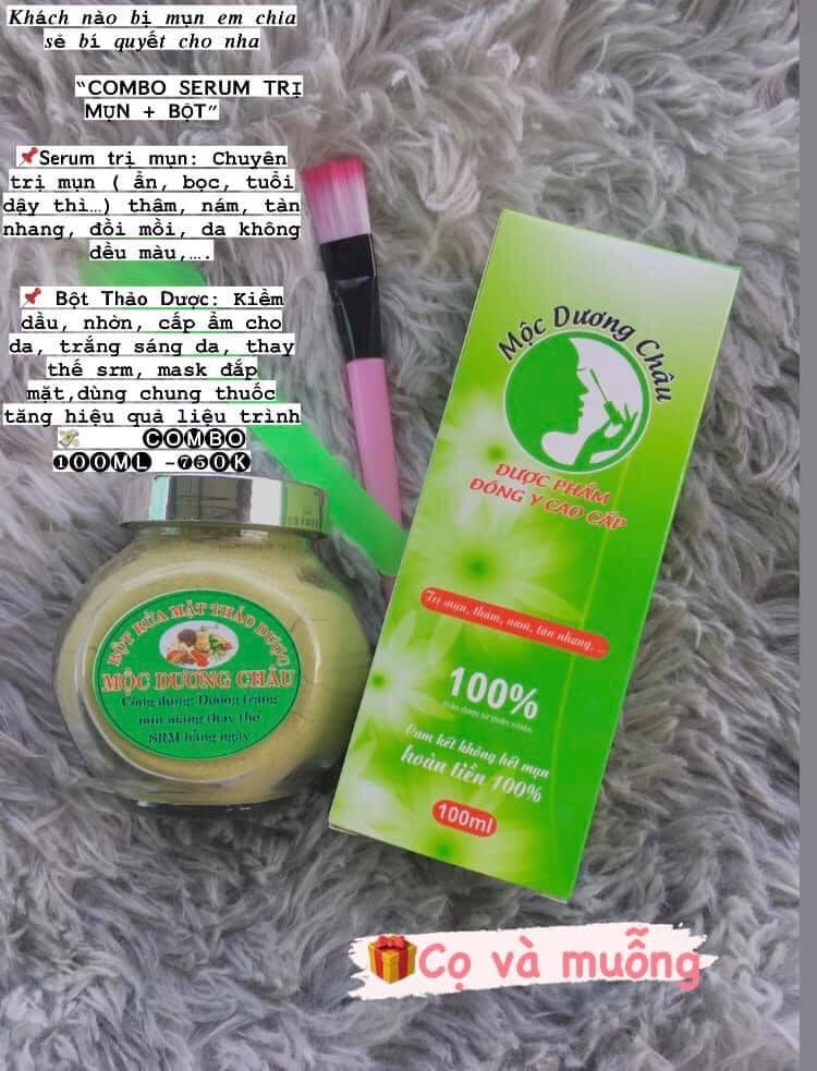 Combo tái tạo mộc dương châu - serum tái tạo da và bột rửa mặt 30ml