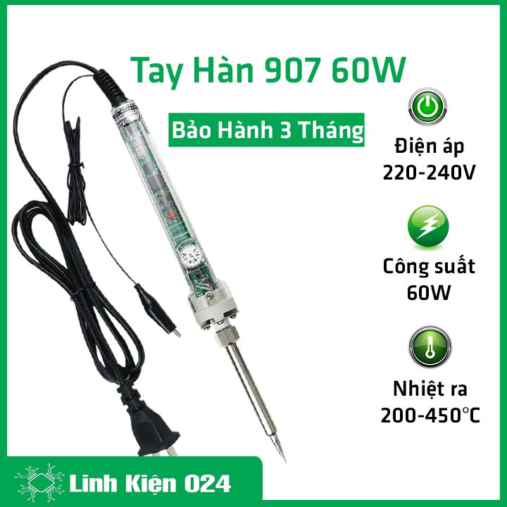 Tay hàn no.907, mỏ hàn điều chỉnh nhiệt độ 907 220v 60w bảo hành 3 tháng