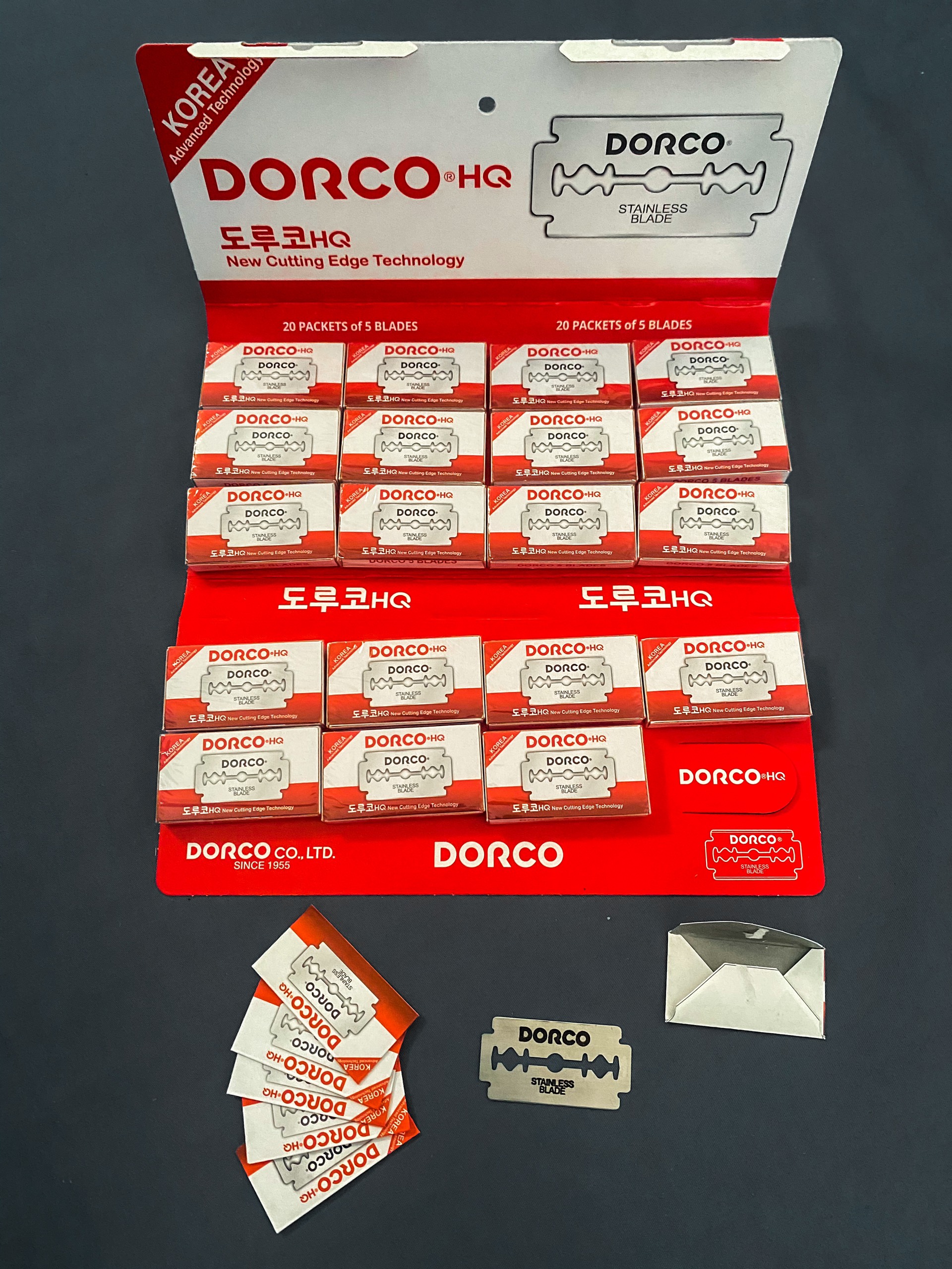 Hộp 5 Lưỡi Lam Hàn Quốc Dorco Đỏ HQ