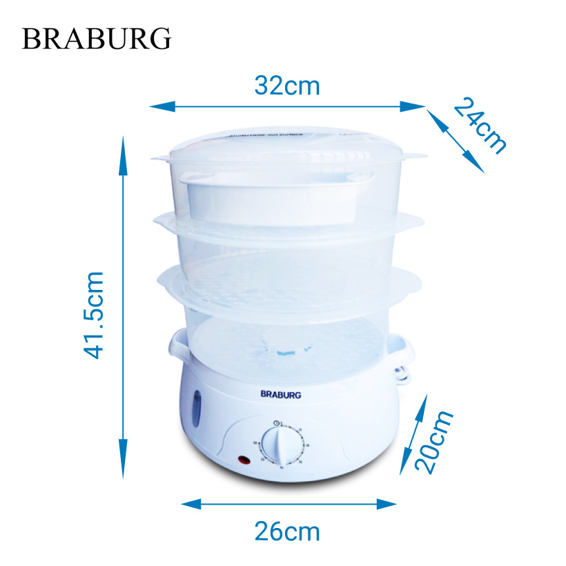 Nồi hấp điện 3 tầng Braburg B3K
