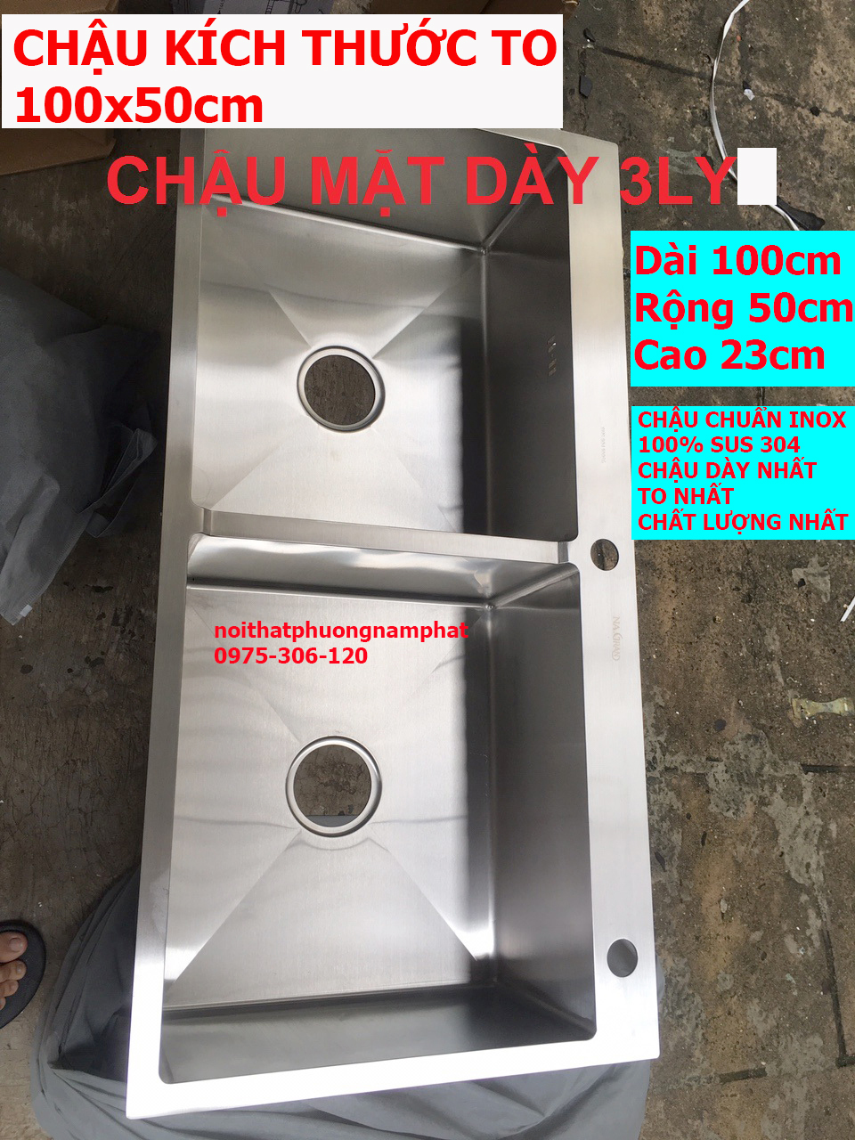 [LOẠI 1-DÀY 3LY] Chậu Rửa Chén Bát INOX 304 N4 10050 NA.GRAND và Xả Chậu và Rổ Đa Năng và Xả Chậu Thoát Nước MẶT DÀY 3LY HÀNG LOẠI 1 HÀNG BAO XÀI