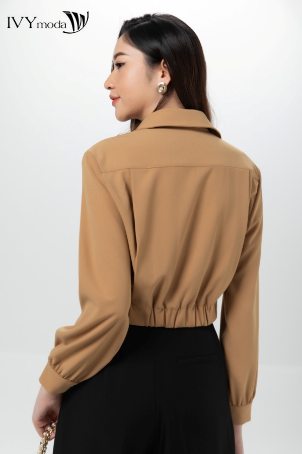 [TỪ 15-19.1|VOUCHER 150K] Áo sơ mi vạt túm lệch IVY moda MS 17B9161