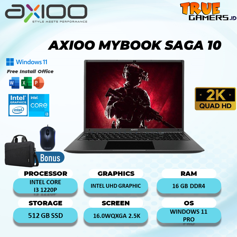 Laptop Axioo MYBOOK SAGA 10 I3 1220P 16GB 512GB W11PRO