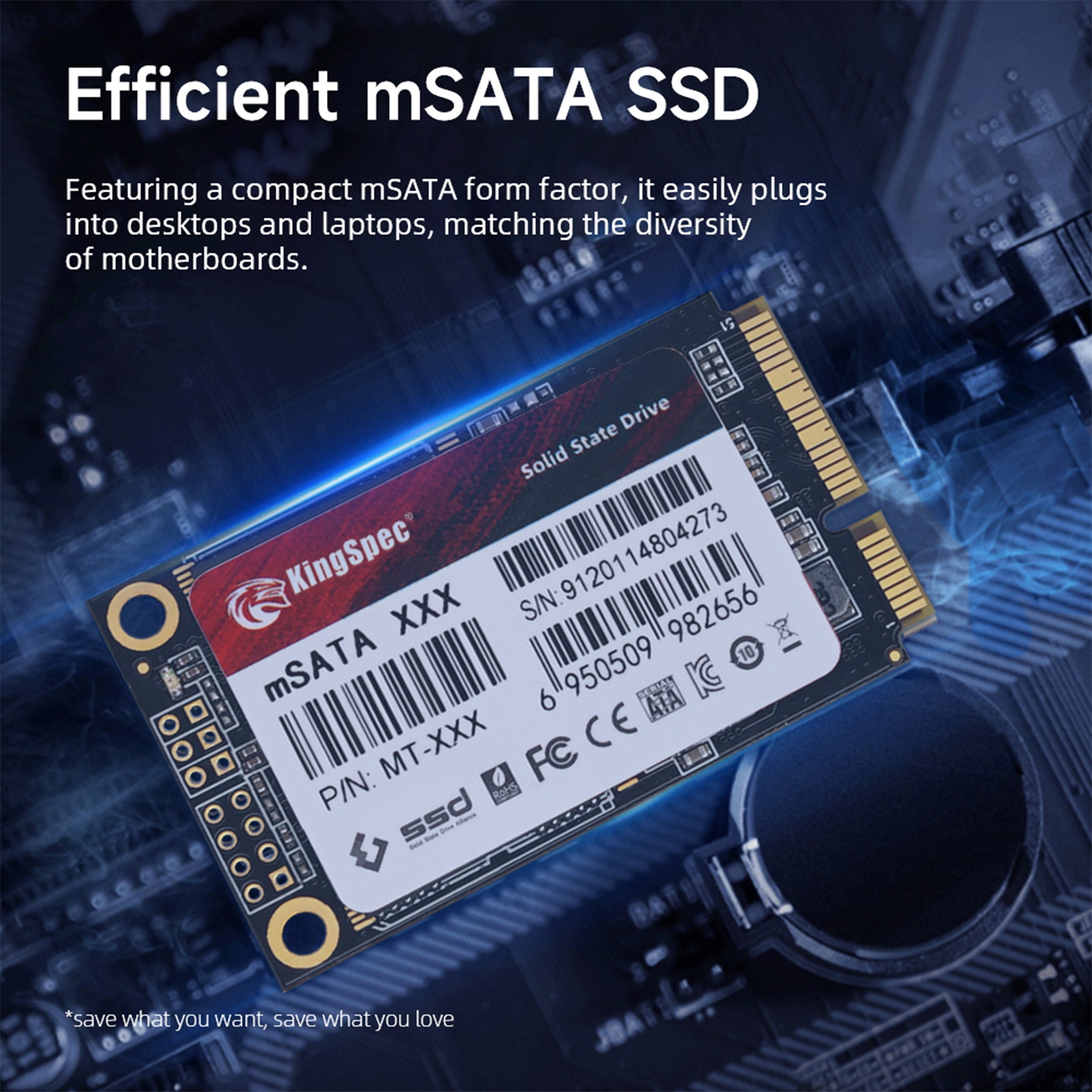 Kingspec msata ssd 256gb 512gb 1tb mini sata hdd for desktop 3x5cm internal solid state hard drive for hp embedded computer ipc