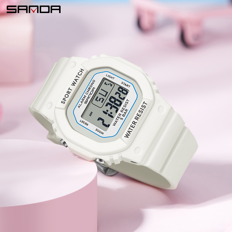 SANDA Classic Upgraded Trendy Color blocked Youth Multi functional Waterproof Men Watch SD393-6.