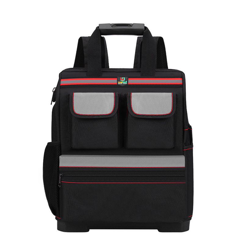 Plastic bottom double shoulder tool backpack large housekeeping service pack cleaning backpack Oxford cloth tool kit portable