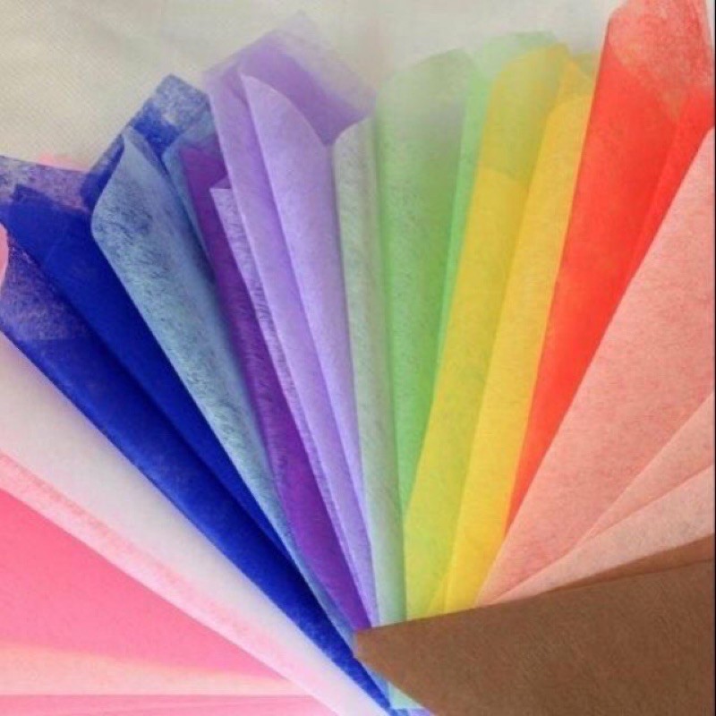 Set 10 tờ giấy mếch lụa gói hoa nhiều màu kích thước 60*60cm