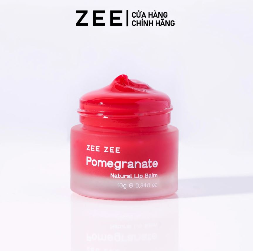 Son dưỡng hồng môi lựu đỏ zee store vietnam - pomegranate natural lip balm 10g