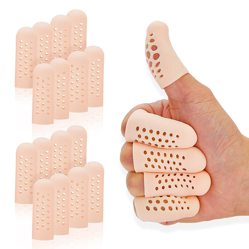 10 PCS Silicone Finger Protectors for Wounds New Breathable Finger Caps  with Holes for Finger Cracking, Eczema, Trigger Fingers, Blisters, Corns,  Broken Toe (Women & Men) 