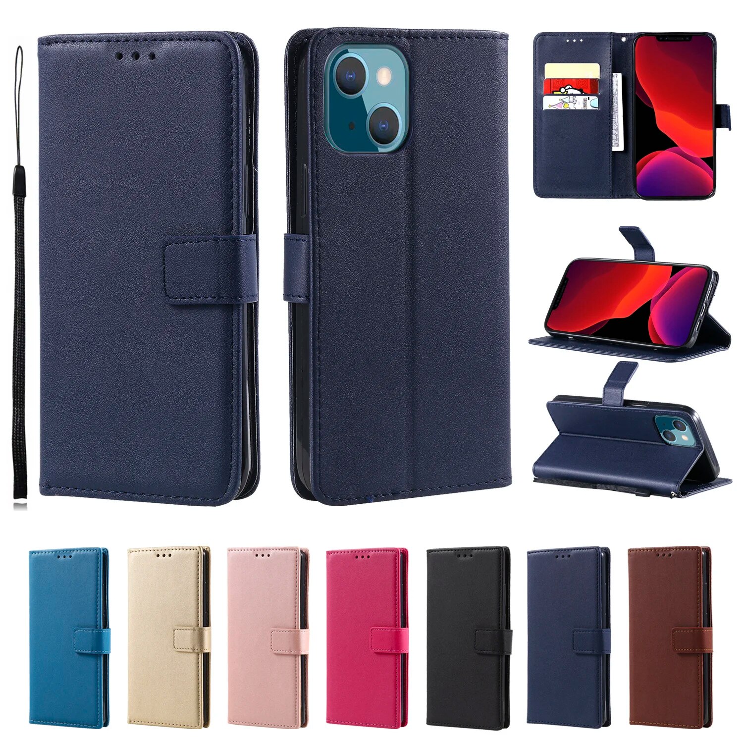 Leather Flip Wallet Case For Redmi Note 11 11S 9 9A 9C 9T 9S 10 10S Pro POCO F3 M3 M4 X3 NFC Pro 5G F3 Protect Book Cover. 