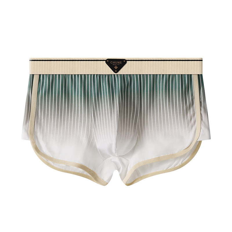 New Men's Elegant Striped Exquisite Cotton Antibacterial Health Underwear Loose Running Breathable Teen Comfortable Boxers C6440. 