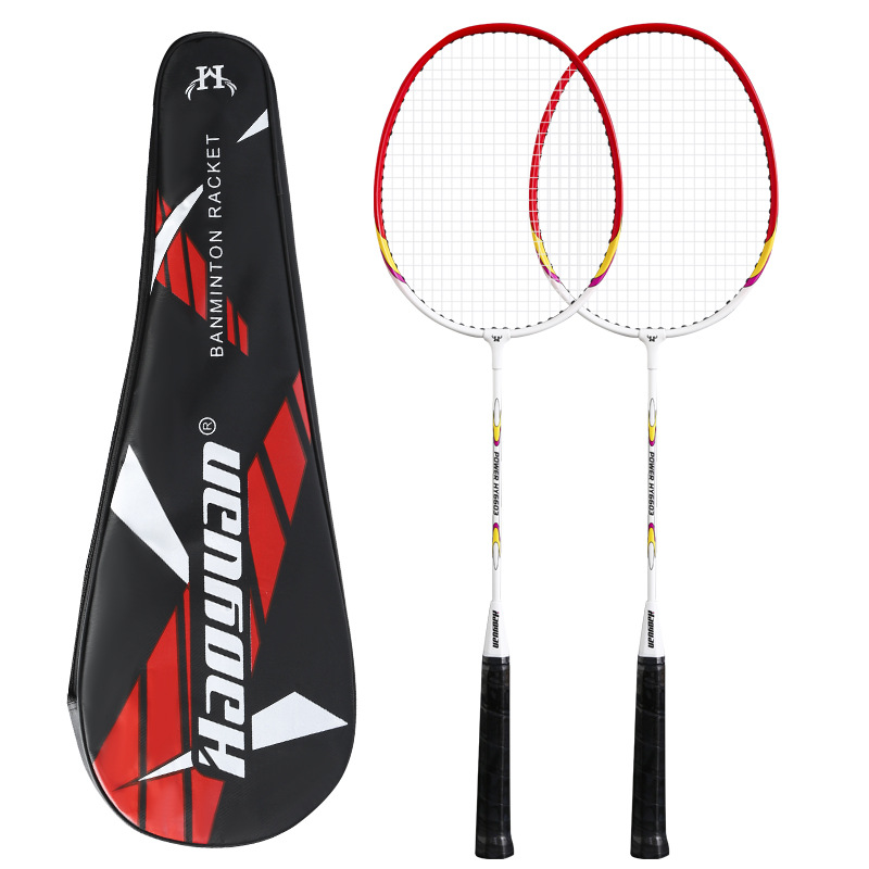 Badminton racket 2 pack, offensive adult badminton racket, high quality badminton racket with bag