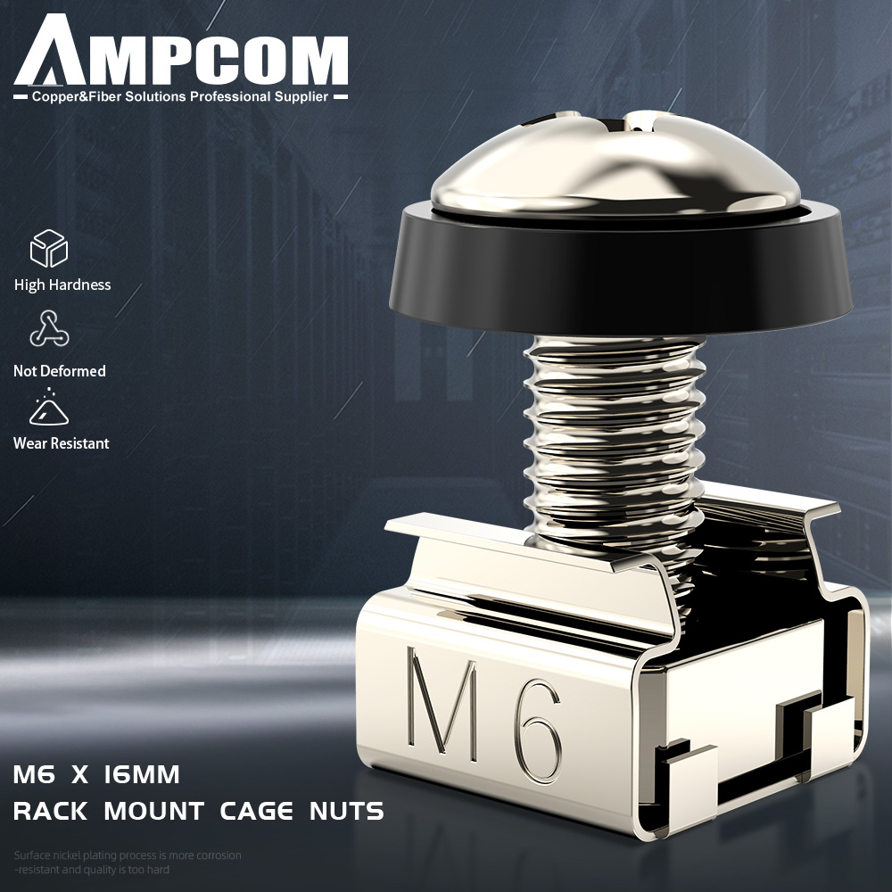 Ampcom 30 Chiếc M6 X 16 Mm Giá Đỡ Hạt Lồng, Ốc Vít Và Vòng Đệm Cho Tủ Máy Chủ Giá Đỡ, Giá Đỡ Máy Chủ Giá Đỡ, Bộ Định Tuyến