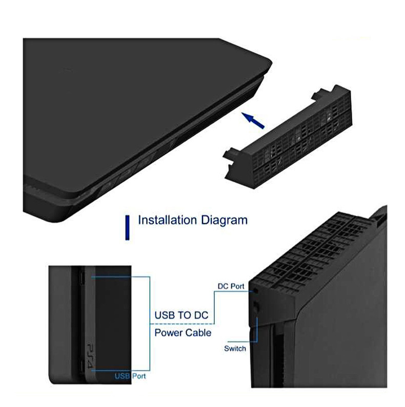 Temperature Control Cooling Fan for Sony PS4 Slim Cooler Game Accessories for PlayStation4 PS4 Slim Game Console