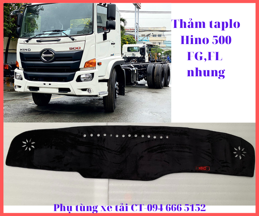 Thảm taplo vân Carbon xe tải HINO 500:FC,FG,FL