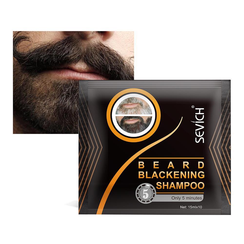 Men's Beard Dye Shampoo Long Lasting Black Hair Dying Moustache 5Mins