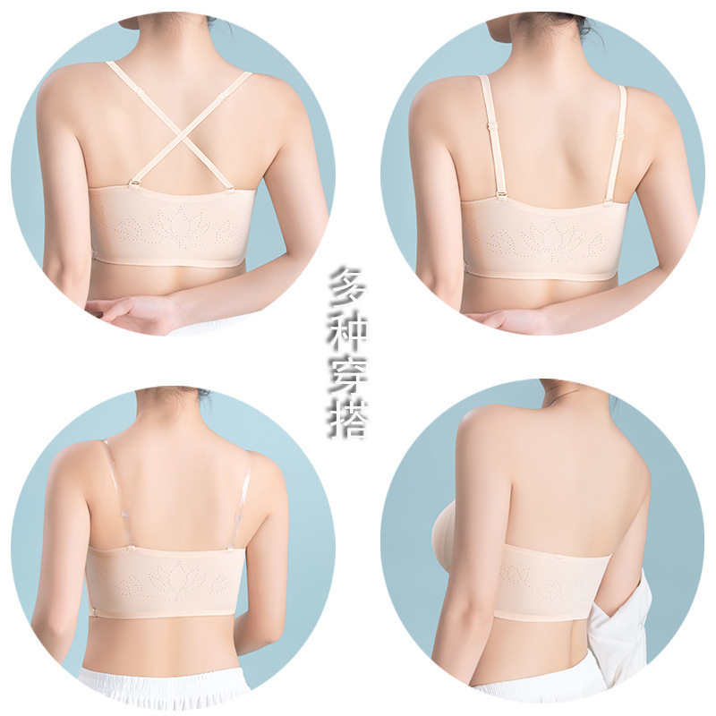 Women's underwear: detachable shoulder strap underwear, anti-slip strapless bra, cinched breasts, and wraparound bra