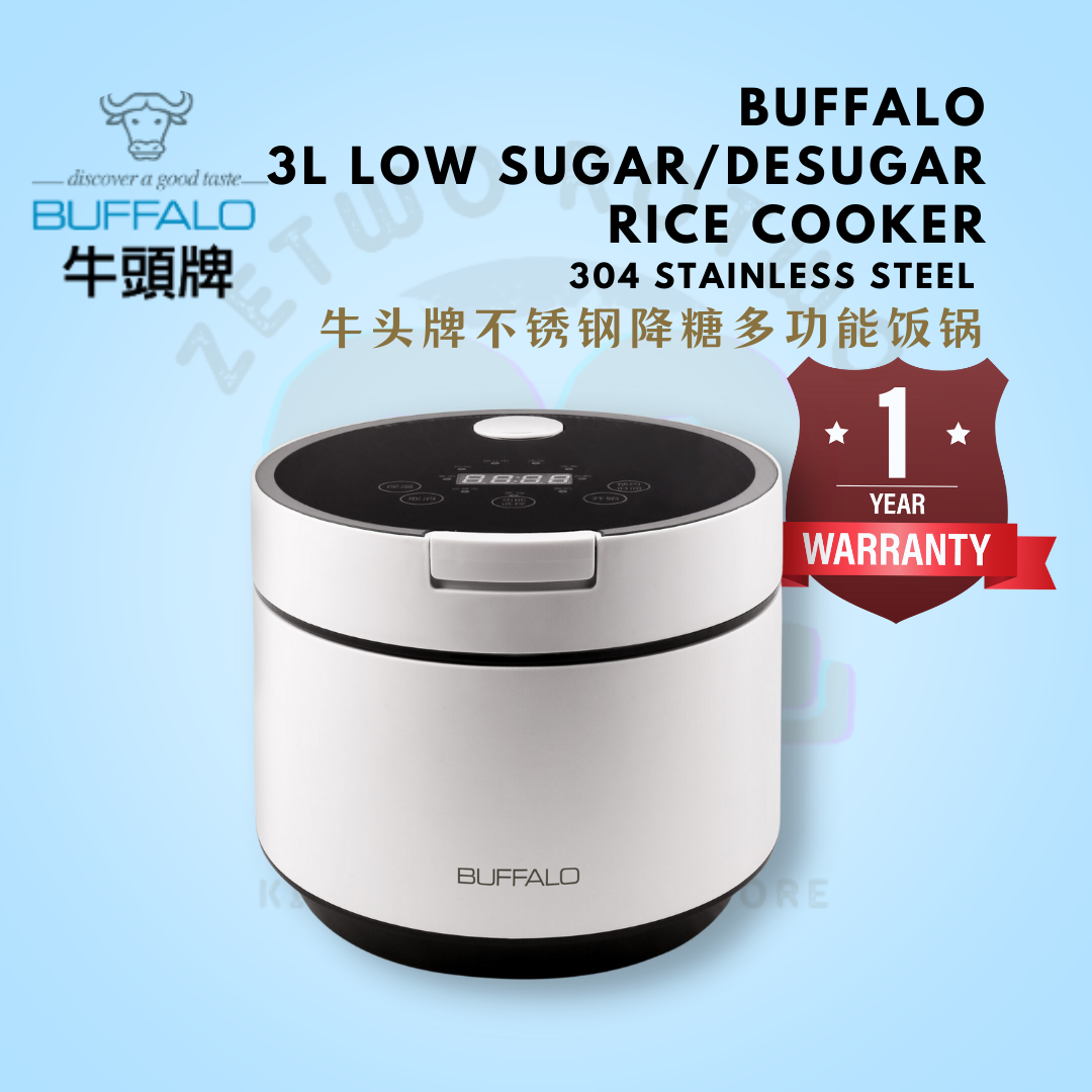 Buffalo 3L Low Sugar/Desugar Multifunction Rice Cooker 304 Stainless