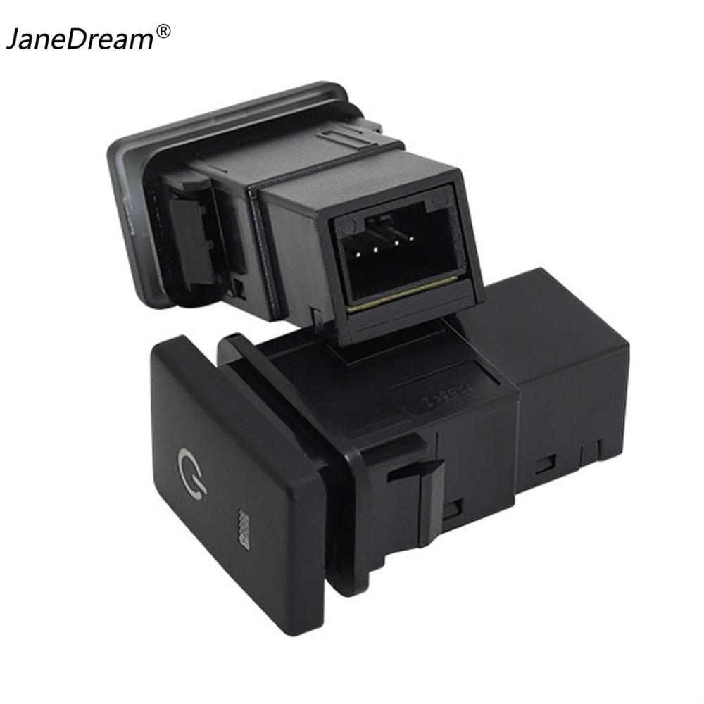 JaneDream Car LED DRL Power Fog Light Rearview Mirror Heating Button Front Rear Switch Green Light with Cable for Toyota Camry Prius Corolla