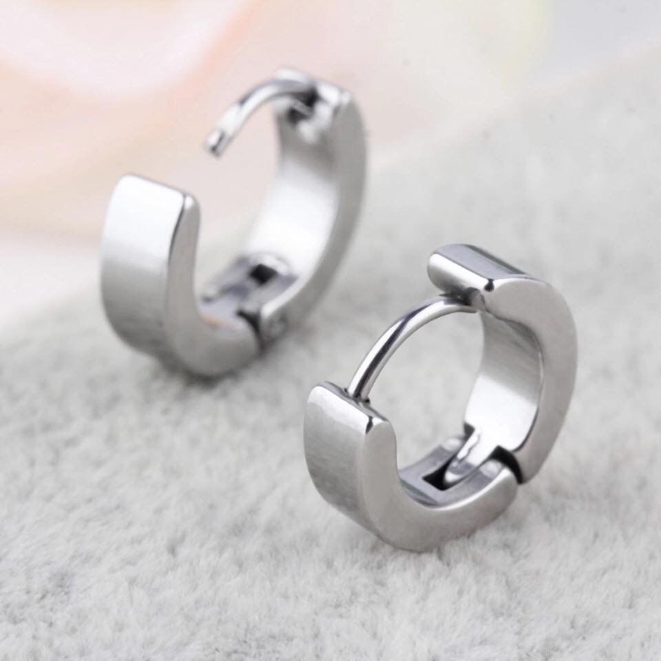 [HCM]Bông tai khoen titan cá tính BT121 đen ĐV: 2 chiếc