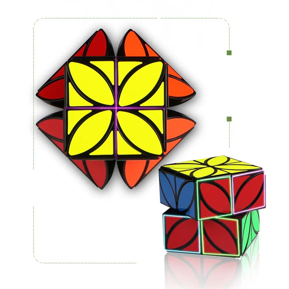 Original Gift Box Qiyi Four Leaf Clover Cube 3X3 Cube Strange-Shape 3X3x3 Cube Skew Speed Cube Professional Puzzle