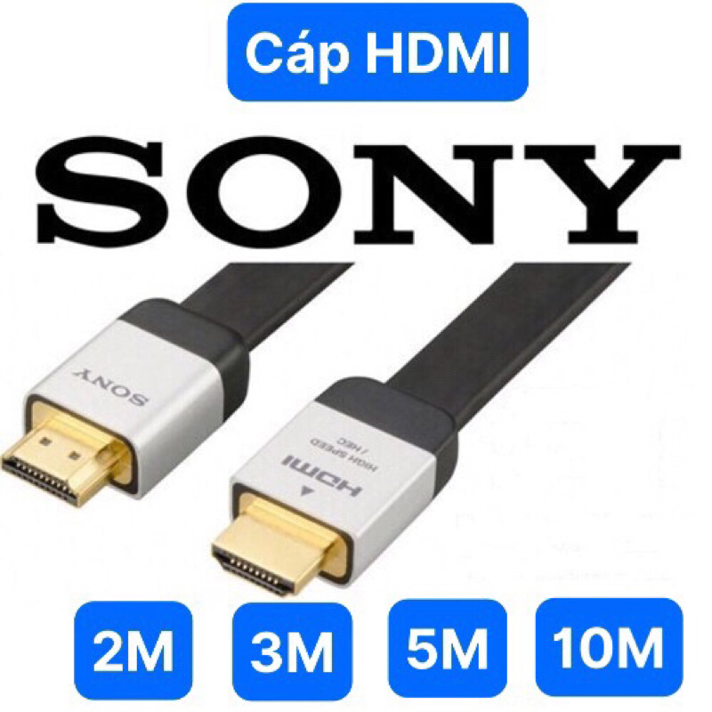 Dây Cáp HDMI Sony 10m 5m 3m 2m dẹt đen-Dây cáp kết nối cổng HDMI 2 đầu tốt chống nhiễu xịn chất lượng cao giá rẻ
