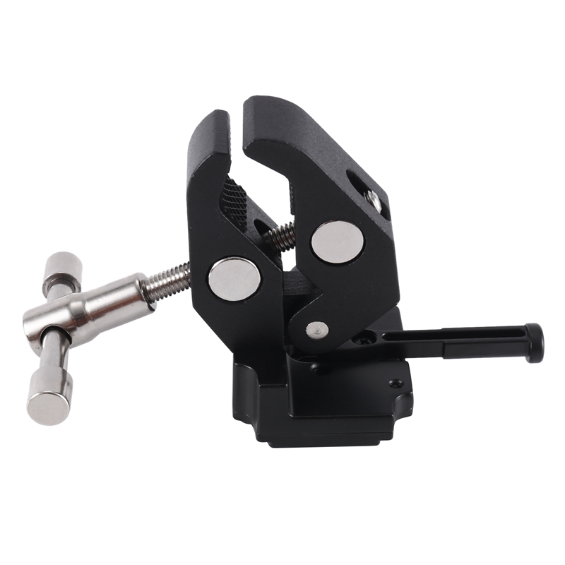 Super Crab Clamp with T Handle & Universal V-Lock Mount Quick Release Adapter for DSLR Camera Battery Mounting
