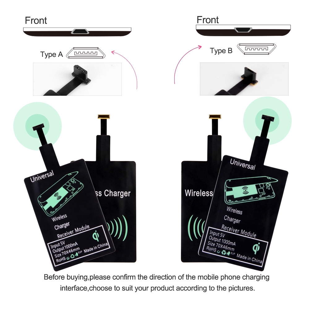 USB Wireless Charger Universal Android USB Type-C  Wireless Charger Adapter Receiver Module