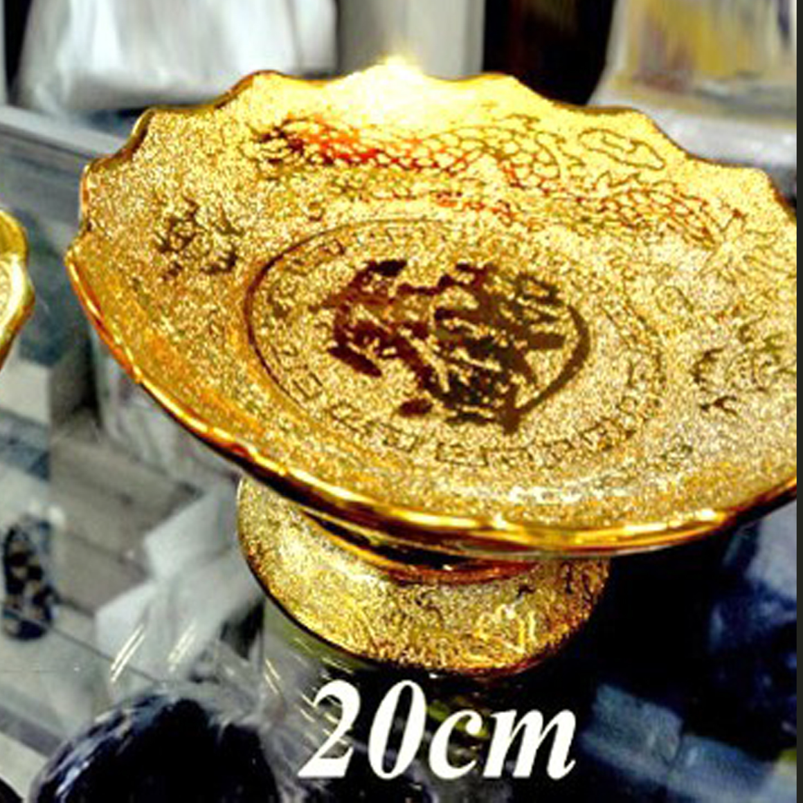 Cực đẹp - đĩa trái cây kim sa vàng 4 cỡ - đĩa trái cây thờ cúng bàn thờ kim sa vàng